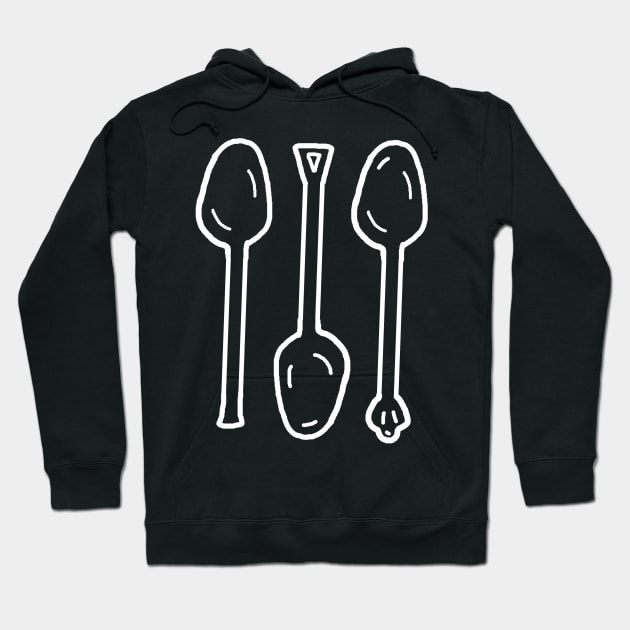 Spoons White Hoodie by PelicanAndWolf